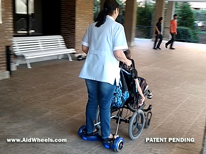 wheelchair with a hoverboard