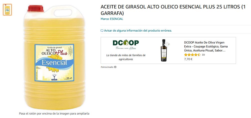comprar aceite de girasol español