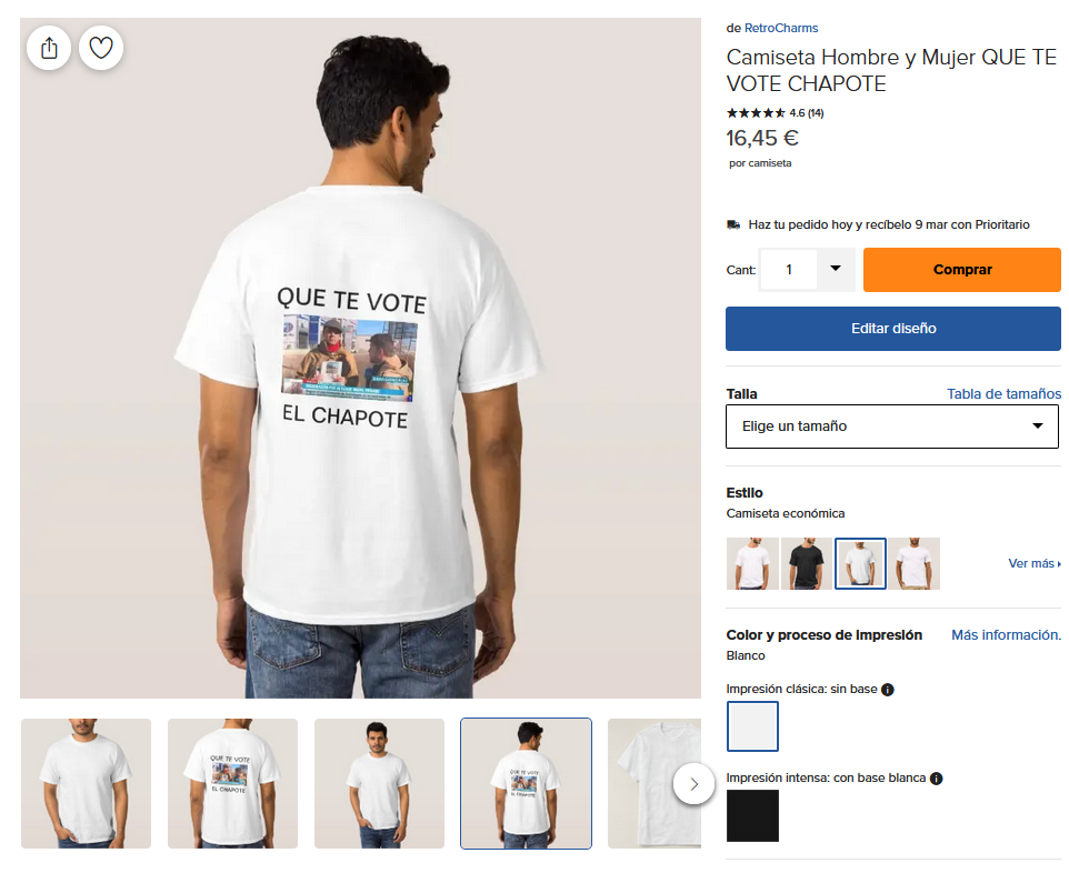 Camiseta Que te Vote Chapote